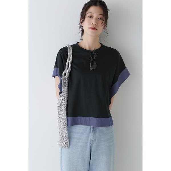◇異素材コンビカットソー（Tシャツ/カットソー）｜human woman