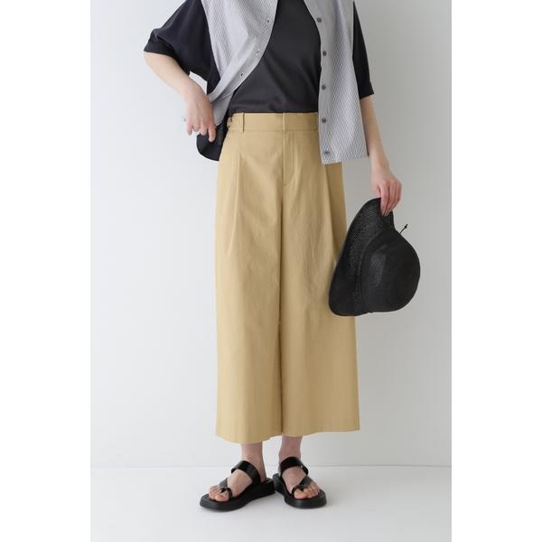 クールマックス 綿麻 短丈 ワイドパンツ human woman｜◇クールマックス綿麻短丈ワイドパンツ | Rakuten