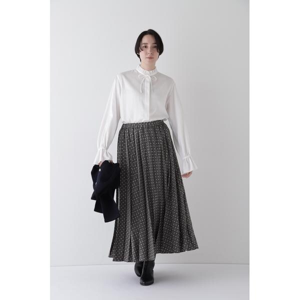 ◇デシンドットプリントアコーディオンプリーツスカート | ヒューマン