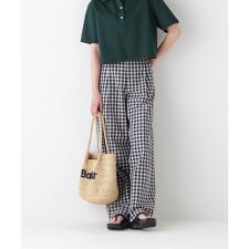 ◆ギンガムチェックワンタックセミワイドパンツ