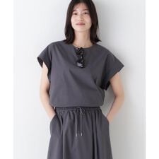 ◆コットンポリエステルウェザーストレッチフレンチスリーブプルオーバ