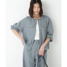 ◆クルーネックショートブルゾン