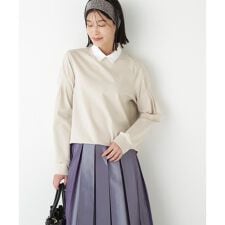 ◆ストレッチポンチシャツカラードッキングプルオーバー