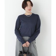 ◆クリアウールクルーネックニット