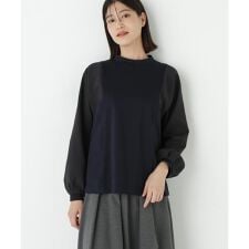 ◆ポンチ異素材ドッキングプルオーバー