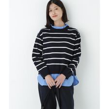 ヒューマンウーマン(human woman)のシャツ地ドッキングプルオーバー