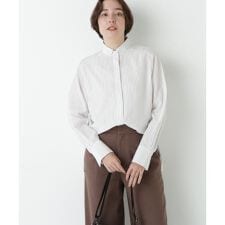 ストライプローンハイネックシャツ