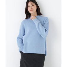 ◆ウールハイネック片畦プルオーバー