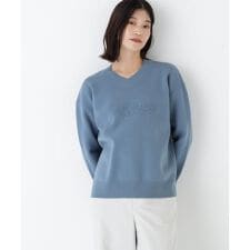 ◆レタードジャガードＶネックニット