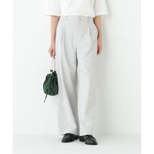 ◆麻調合繊タックセミワイドパンツ