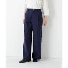 ◆麻調合繊タックセミワイドパンツ