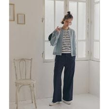 ◆先染めチェックストレートパンツ