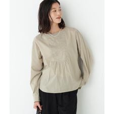◆インドキルトヨークノーカラーブラウス