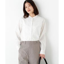 ◆レースドッキングバンドカラーブラウス