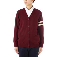 ライン入りＶネックカーディガン