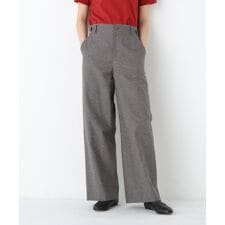 ◆綿麻シャンブレーセミワイドパンツ
