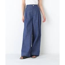 ◆綿麻ライトオンスデニムワイドパンツ