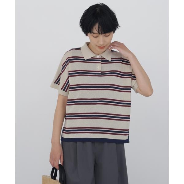 ◇《洗える ／ Good Price》 シアーボーダーポロニットT | ヒューマン