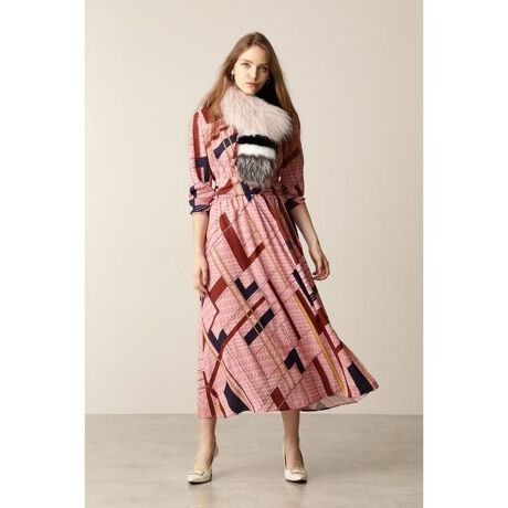 ◇スカーフプリントロングワンピース | ピンキー＆ダイアン  