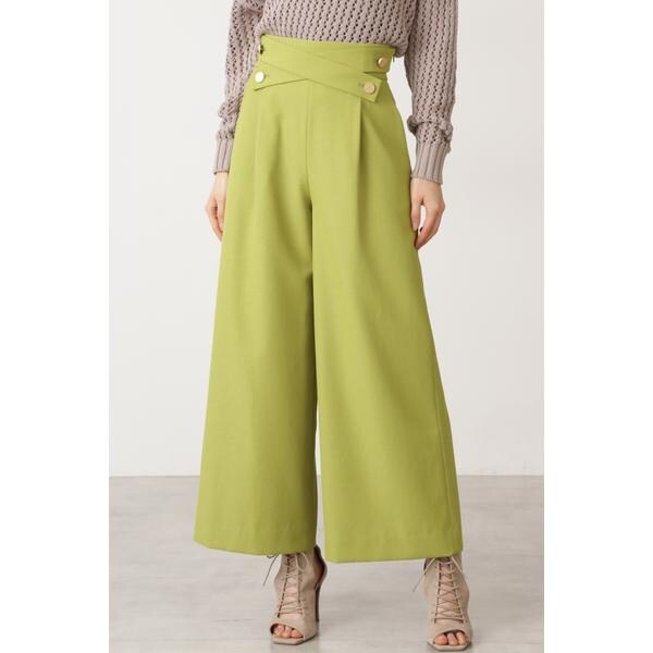 ピンキー&ダイアン パンツ フレア ワイド ロング 無地 38 ベージュ