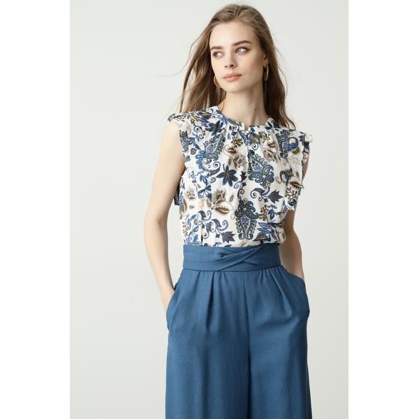 23/SS PINKY&DIANNE ペイズリープリントブラウス