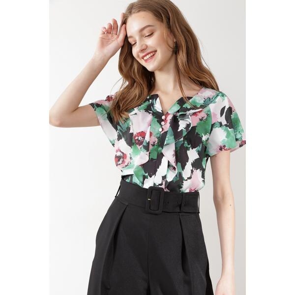 ピンキーダイアンシャドーフラワープリントブラウス 楽天市場】【SALE／60%OFF】◇グラフィカルフラワープリントブラウス