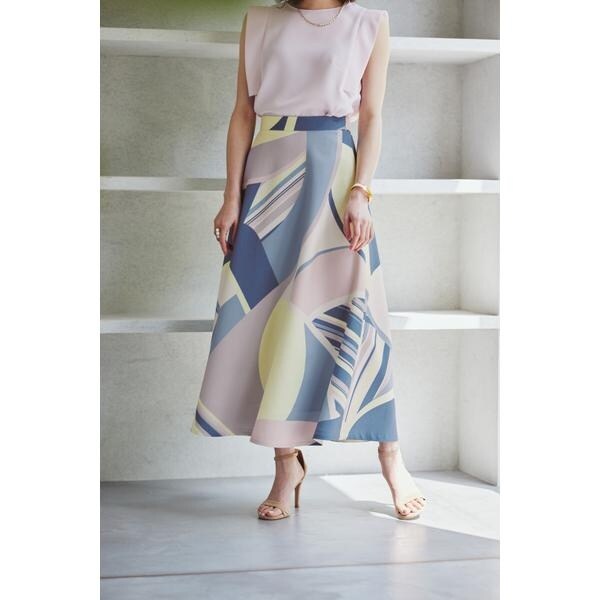 冨張愛コラボ] ピンキー アンド ダイアン スカーフプリントフレア