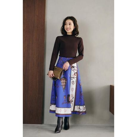 冨張愛コラボ］ニットコンビプリントワンピース | ピンキー  