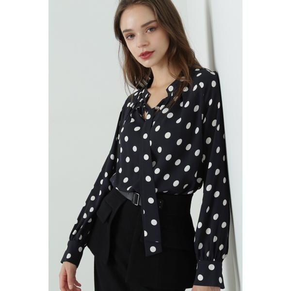 Pinky&Dianne ベルベットコンビギャザーブラウス 38 ◇フリルジョー