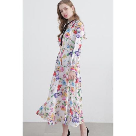 極美品】Pinky&dianne ボトルネック ジャガードワンピース 38  