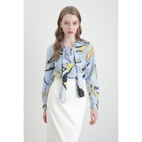 ◇アブストラクトボタニカルプリントブラウス | ピンキー＆ダイアン  