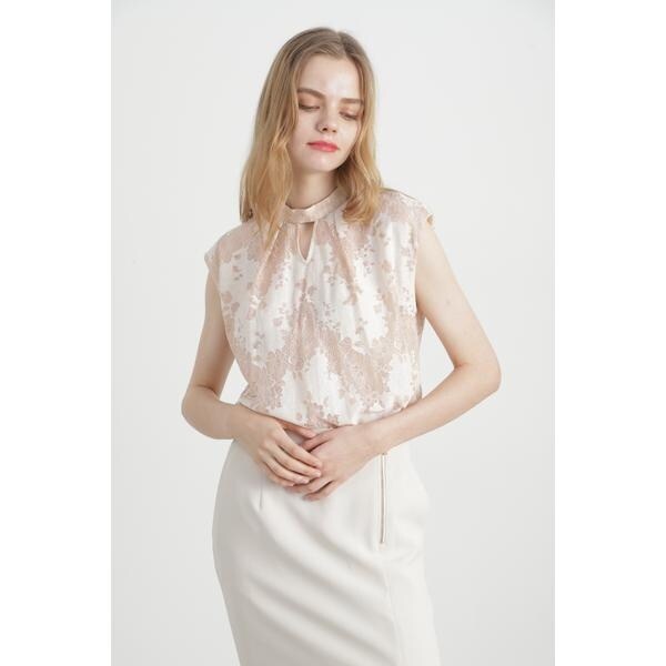 PINKY & DIANNE バイカラー レース タンクブラウス サイズ38