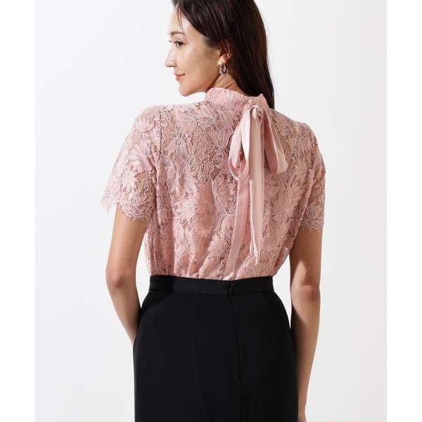 美品 ピンキー&ダイアン オプティカルフラワープリントブラウス ピンク