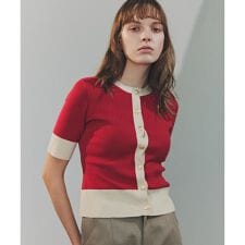 バイカラーリブ２ＷＡＹ５分袖ニット