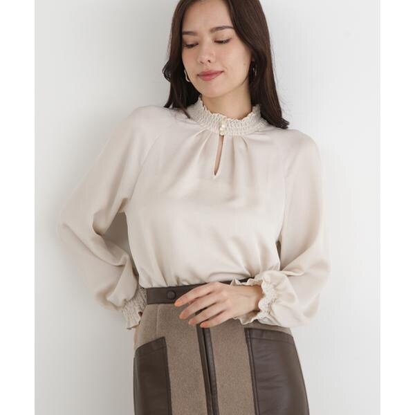 Spick & Span　シャーリングネックギャザーブラウス Spick & Span シャーリングネックギャザーブラウス 【公式通販】