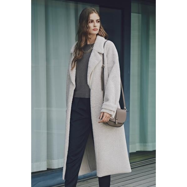 ファー付きノーカラーコート | プロポーション ボディ