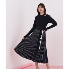 プリーツコンビニットワンピース