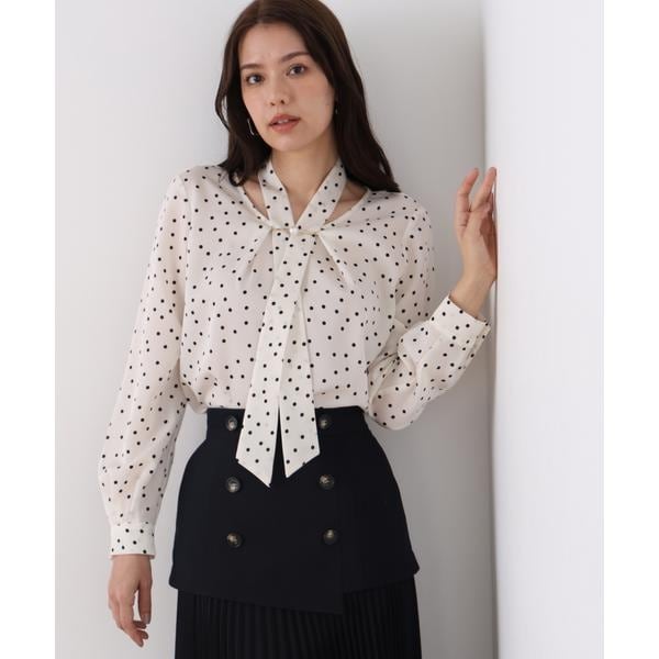 ピンキー＆ダイアン◆［ウォッシャブル］メタルバータックブラウス ブラック 38 ピンキー＆ダイアン◇［ウォッシャブル］メタルバータックブラウス