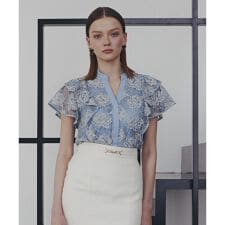 フラワーレースコンビブラウス