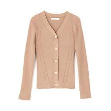 リブニットＶネックカーディガン