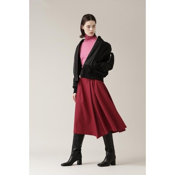 23区　ウール圧縮スムース　アシンメトリーフレアスカート　ネイビー セール】 ウール圧縮スムース アシンメトリー フレアスカート （ミニ