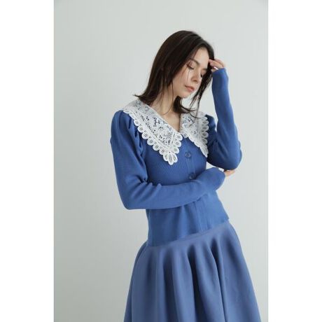 レースカラーニットカーディガン | ジル スチュアート(JILL STUART 
