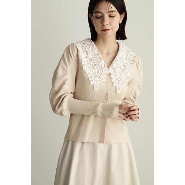 レースカラーニットカーディガン | ジル スチュアート(JILL STUART