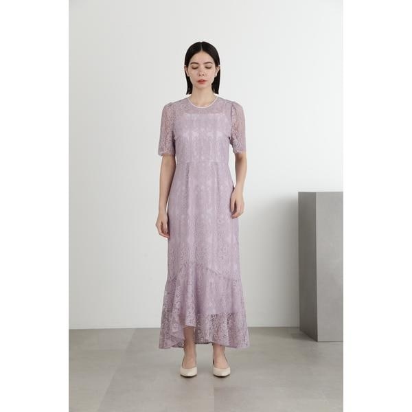 【JILL STUART】花×水玉 ケープ スクエアネック DRESS シャインジャカードスクエアネックワンピース | ジル