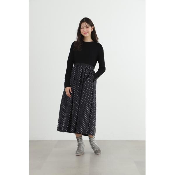 ニットドッキングドットタフタワンピース | JILL STUART | JILL STUART （ジル スチュアート） Official  Homepage