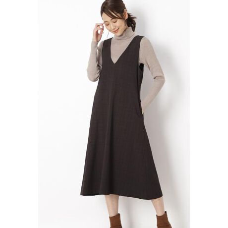 洗える ｖネックジャンスカ チェック ナチュラルビューティーベーシック Natural Beauty Basic ファッション通販 マルイウェブチャネル