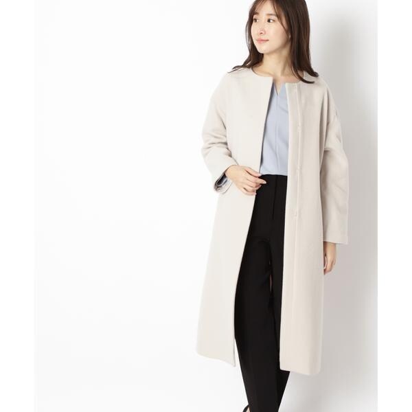 【NATURAL BEAUTY BASIC】ウールノーカラーコート【試着のみ】 NATURAL BEAUTY BASIC】ウールノーカラーコート【試着のみ