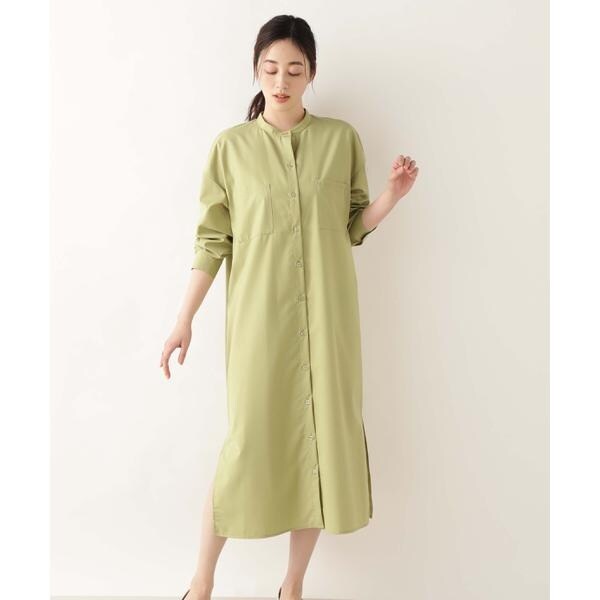 NATURAL BEAUTY BASIC バンドカラーシャツワンピース 洗える]バンドカラーシャツワンピース | ナチュラルビューティー