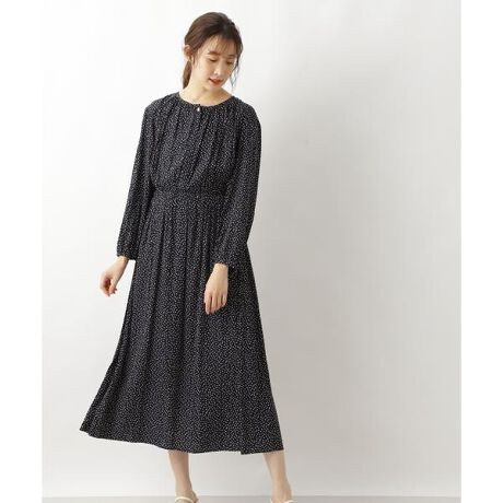 洗える ドットギャザーワンピース ナチュラルビューティーベーシック Natural Beauty Basic ファッション通販 マルイウェブチャネル