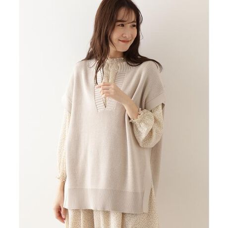 キーネックニットベスト ナチュラルビューティーベーシック Natural Beauty Basic ファッション通販 マルイウェブチャネル
